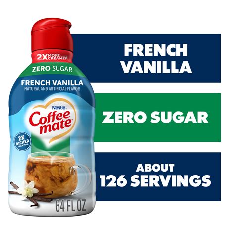 Large Nestle Coffee mate Zero Sugar French Vanilla Liquid Coffee ...