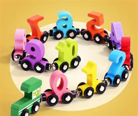 Wooden Digital Magnetic Numbers Train - Early Education Toy for Toddlers