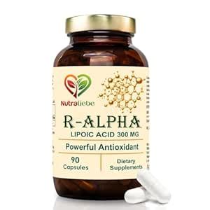 NutraLiebe R-Alpha Lipoic Acid (Thiotic Acid) 300mg - High Potency, Non ...
