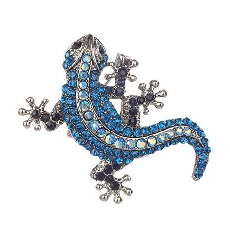 Buy Indove Women Fashion Shiny Dazzling Rhinestone Lizard Brooch Pin ...