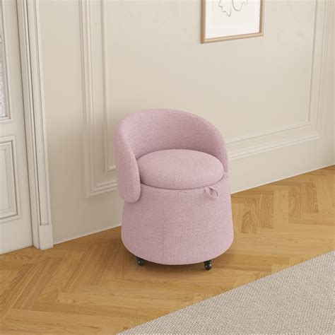 Swivel Vanity Chair with Back, Makeup Vanity Chairs with 4 Wheels ...
