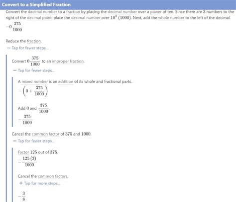 -0.375 as a simplified fraction - brainly.com
