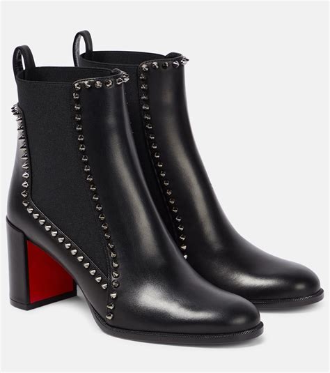 Out Line Spikes leather ankle boots in black - Christian Louboutin ...
