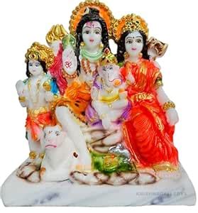 Buy KRISHNAGALLERY1 Marble Polyresin Shiv Parivar Family Murti Statue ...