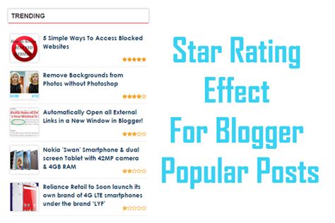 Star Rating Effect For Blogger Popular Posts | smartpik4