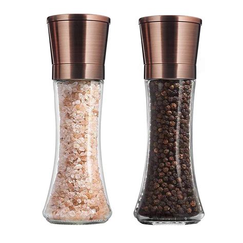 Yugefom Salt and Pepper Grinder - Premium Stainless Steel and Glass ...