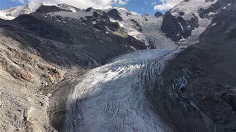 Majestic Morteratsch Glacier in the Engadin valley, Graubünden ...