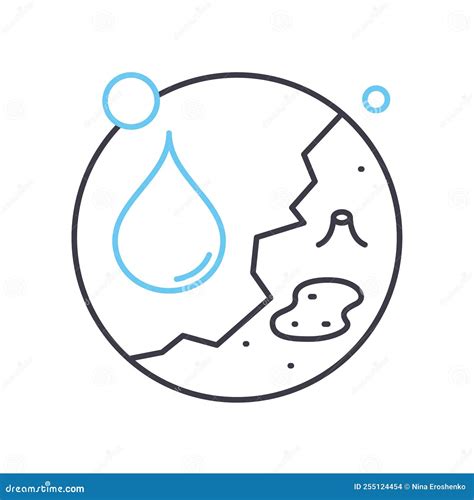 Terrestrial Planet Line Icon, Outline Symbol, Vector Illustration ...