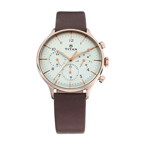 Titan Classique Analog White Dial Leather Men's Watch Nm90102Wl01 ...