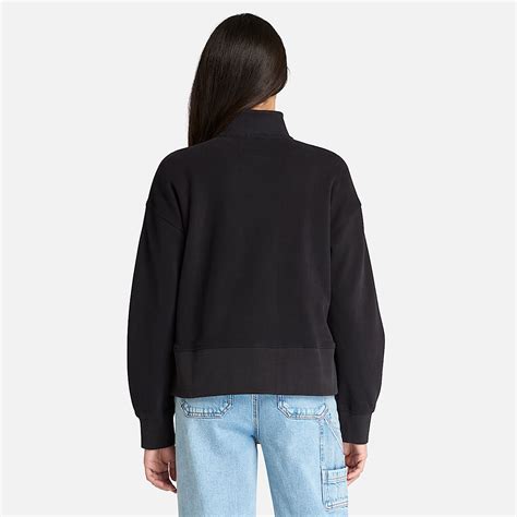Lush Quarter Zip Sweatshirt for Women in Black