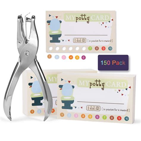 Buy ONEDONE Potty Training Chart Punch Cards for Toddlers Child Boys ...
