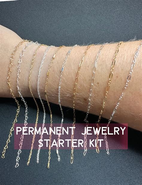 Permanent Jewelry Chain Starter Pack Gold Filled Chain Sterling Silver ...
