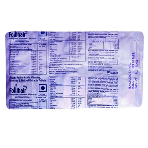 New Follihair Tablet 10's Price, Uses, Side Effects, Composition ...