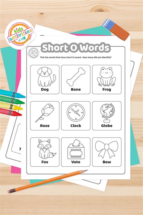 Free Printable Short O Words Worksheets | Kids Activities Blog