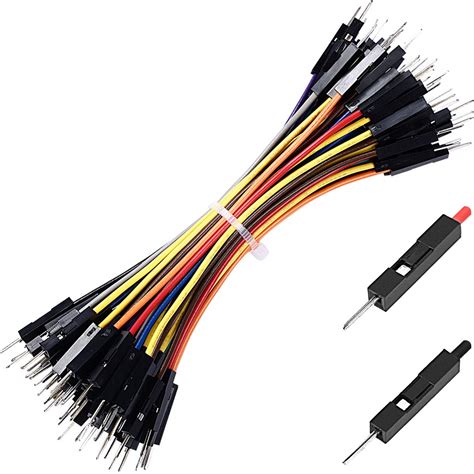 Breadboard Jumper Wires Male to Male 4'' Length 0.1'' Square Head 100 ...