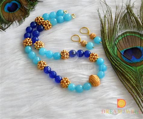 DREAMJWELL - Beautiful Blue Agates Designer Necklace Set DJ22717 ...