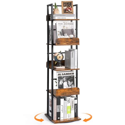 Buy Bikoney Rotating Bookshelf, Spinning Bookshelf Tower, 5 Shelf ...