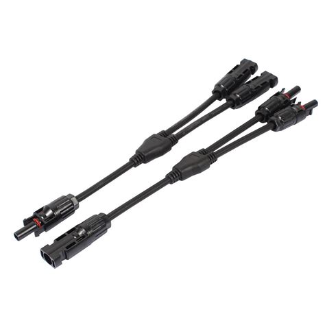 PRAV® Pair MC4 Male Female Y Shape Branch Solar Panel Cable Wire ...