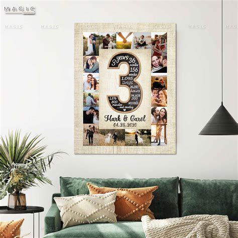 3rd Wedding Anniversary Gifts | Collage Pictures Canvas Prints - Magic ...
