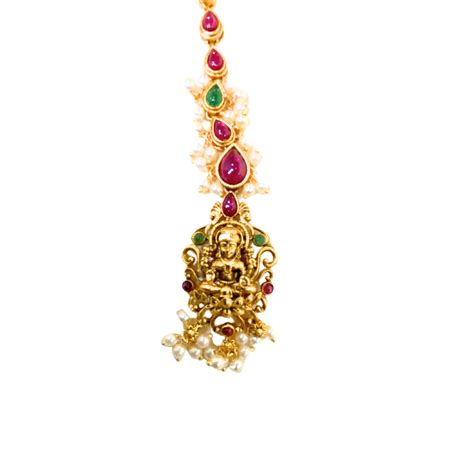 Gold Plated Maang Tikka With Lakshmi Design – Jillcart
