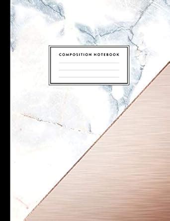 Buy Composition Notebook: Rose Gold Detail and White Grey Marble Design ...