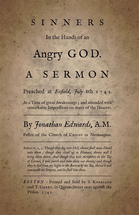 The Calvinist Café: Jonathan Edwards - Sinners in the Hands of an Angry God