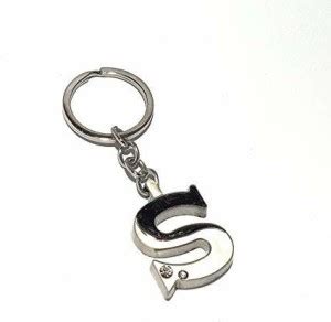 V E Alphabet Letter S Metal Silver Key Ring for Men and Women Key Chain ...