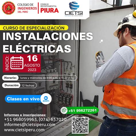 CURSO DE ESPECIALIZACIÓN EN INSTALACIONES ELÉCTRICAS 2DA EDICIÓN 2023