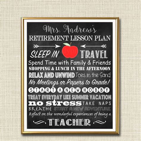 EDITABLE Teacher Retirement Gift Chalkboard Printable Teacher - Etsy Canada