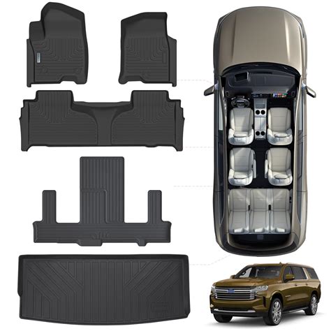 SANBAN-AXE Floor Mats & Trunk Mat for Chevrolet Tahoe 2021-2024 2025 ...