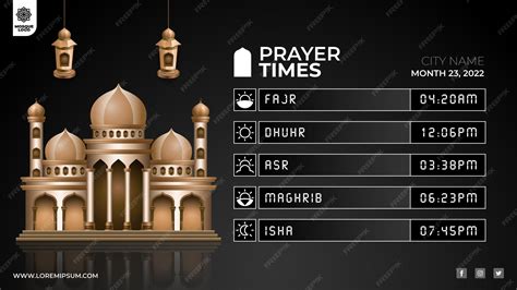 Premium Vector | Muslim prayer time schedule vector template design