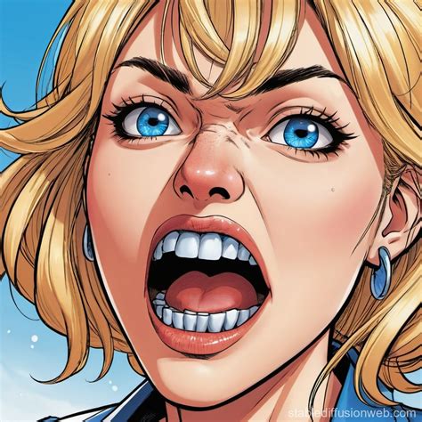 Angry Anime Female Face Portrait | Stable Diffusion Online