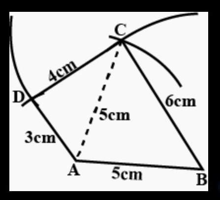 AB=7cm, BC=5cm, CD=8cm and AD =6.5cm (can you construct a unique ...