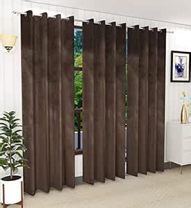 Buy Home cloud 3 Pieces Velvet Plain Semi Blackout Parda Curtains for ...