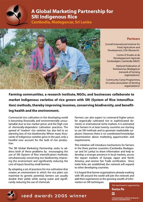 Enterprise Brief: A Global Marketing Partnership for SRI Indigenous ...