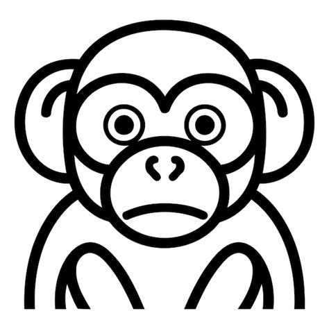 Monkey vector illustration flat style design colorful line art icon ...