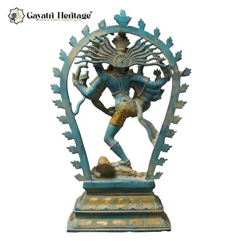 Divine Brass Urdhva Tandava Shiva Statue in Green Finish | Gayatri Her ...