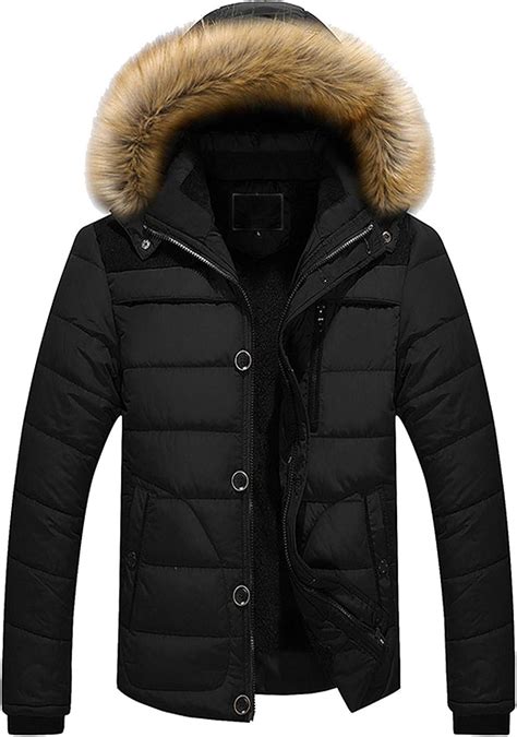 SALE & CLEARANCE Men Winter Warm Thick Coat with Hooded, Male Solid ...