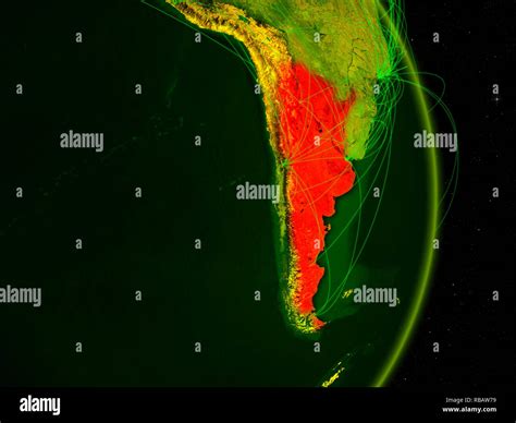 Argentina on digital planet Earth with network. Concept of connectivity, travel and ... - Visit and Communication