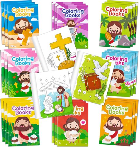 Amazon.com: Zainpe 24Pcs Christian Bible Coloring Books for Kids Bible ...