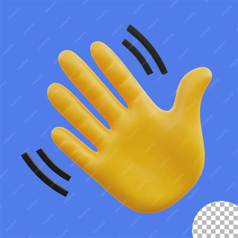 Premium PSD | Waving hand emoji 3D icon illustration and 3D rendering