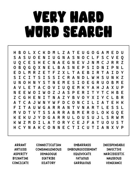 Word Searches Printable Worksheets