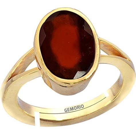Gemorio Gomed Hessonite 6.5cts or 7.25ratti Stone Panchdhatu Gold ...