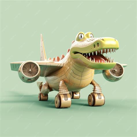 Premium AI Image | A toy crocodile with a plane on it