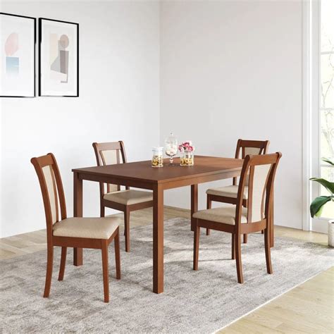 Buy Nilkamal Jewel 4 Seater Dining Set (Walnut) Online In India