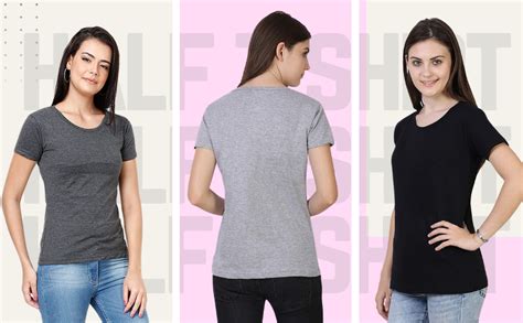 Buy FLEXIMAA Women's Regular Fit T-Shirt Biscuit S at Amazon.in