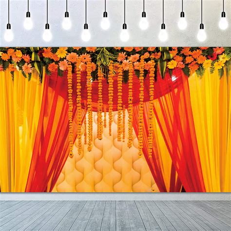 Buy YongFoto 10x9ft Indian Wedding Backdrop Hindu Traditional Wedding ...