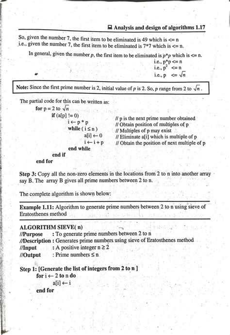 Algo erstothenes prime - Analysis and design of algorithms 1 So, given ...