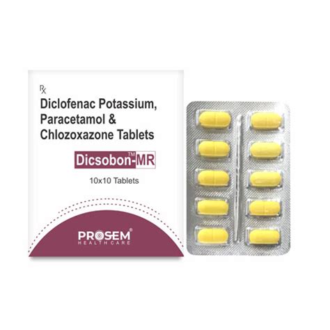 Diclofenac Potassium + Paracetamol + Chlozoxazone Tablets Biofrank Pha