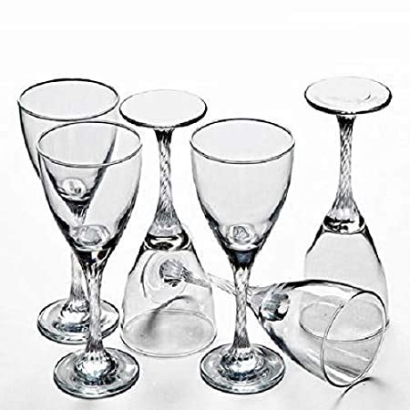 Buy Eternia Pasabahce Twist White Wine Glass, 180 ml, Set of 6,Clear ...